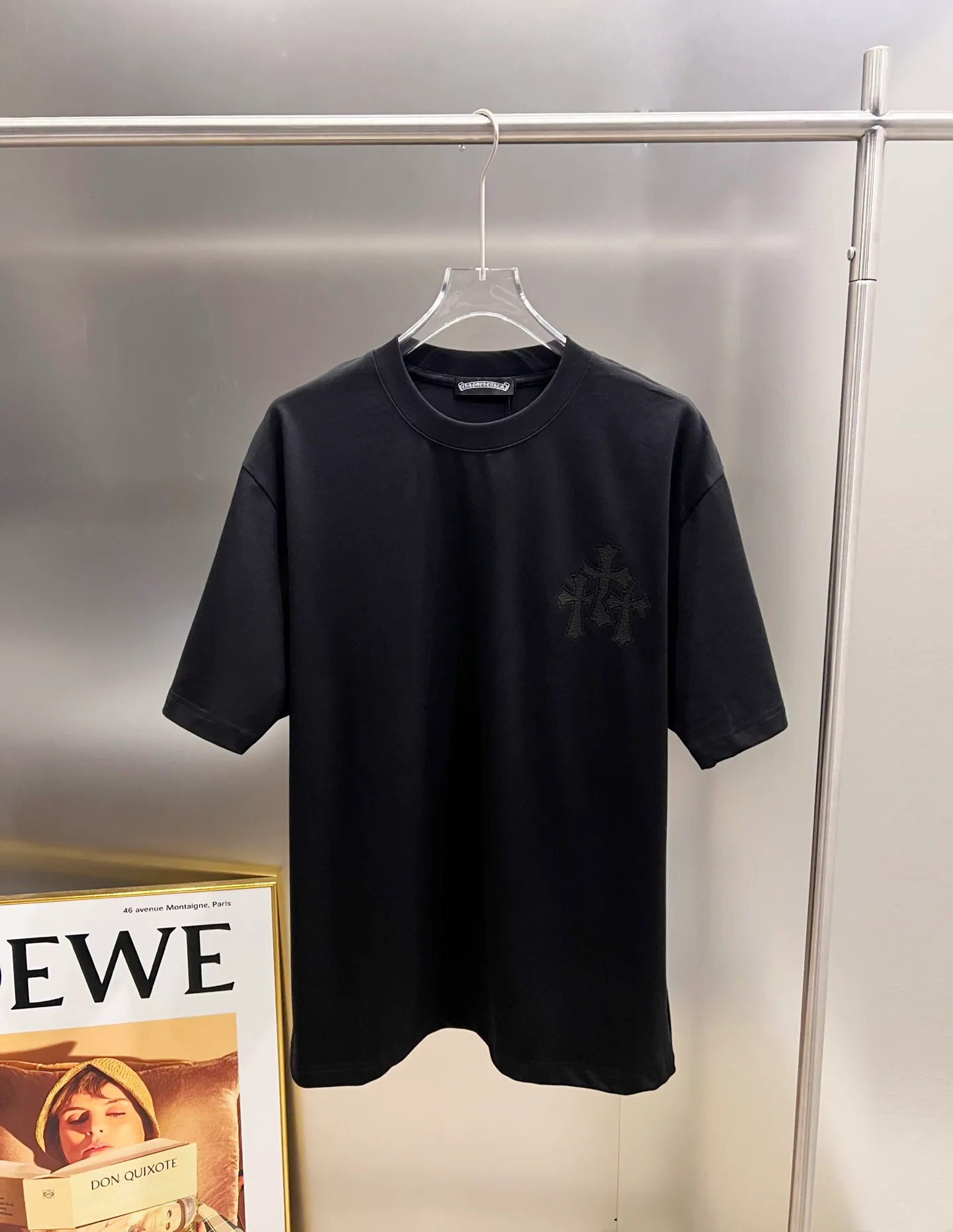 🅿️190 CH Crow 2025 Autumn and Winter New Short-sleeved T-shirt Cross foam design The real thing is great🔥Same size for men and women Loose version Size S M L XL XXL Five sizes Black White